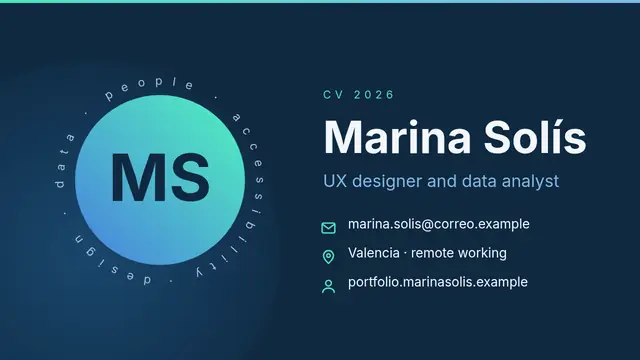 Cover of the presentation “Visual CV”