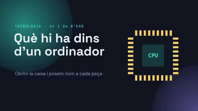 Portada de la presentació «Què hi ha dins d'un ordinador»