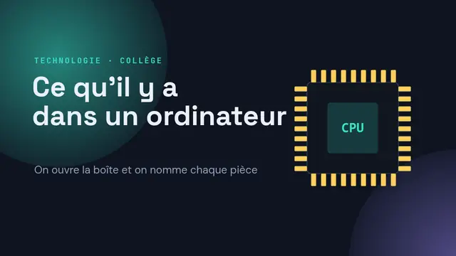 Couverture de la présentation « Ce qu'il y a dans un ordinateur »
