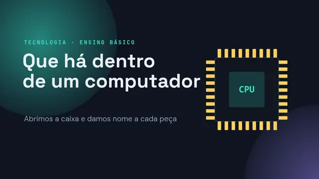 Capa da apresentação «Que há dentro de um computador»