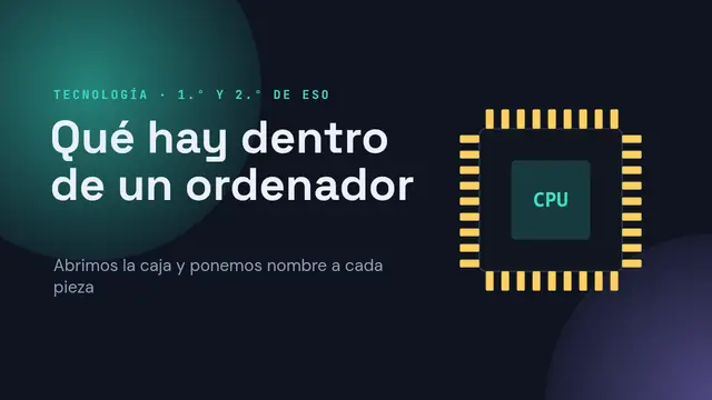 Portada de la presentación «Qué hay dentro de un ordenador»