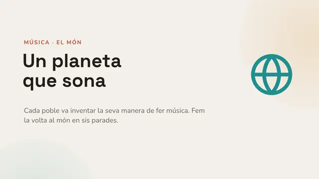 Portada de la presentació «Músiques del món»