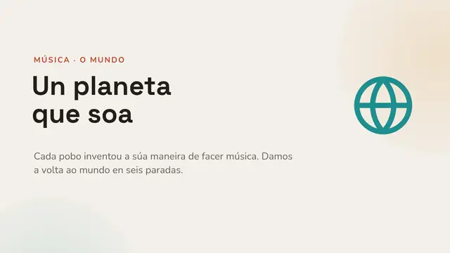 Portada da presentación «Músicas do mundo»