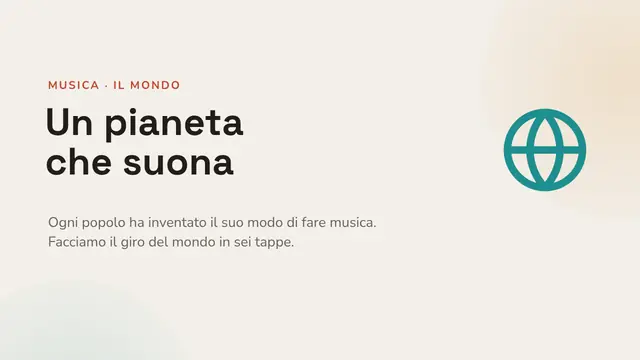 Copertina della presentazione «Musiche del mondo»