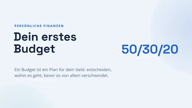 Titelfolie der Präsentation „Dein erstes Budget“
