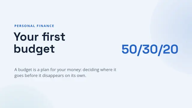 Cover of the presentation “Your first budget”