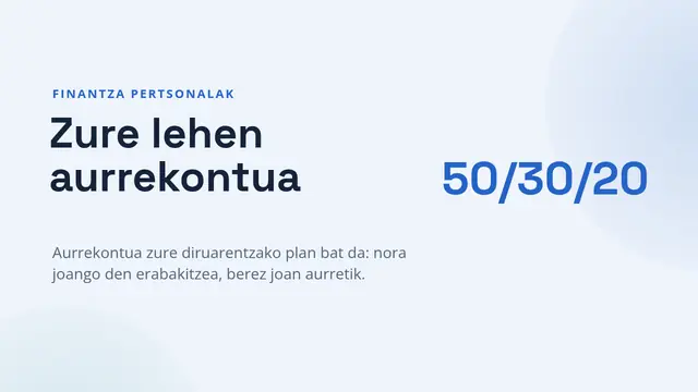 «Zure lehen aurrekontua» aurkezpenaren azala