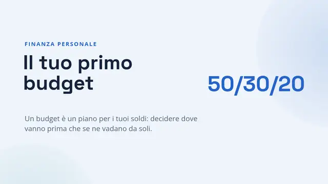 Copertina della presentazione «Il tuo primo bilancio»