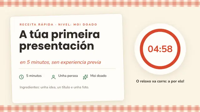Portada da presentación «A túa primeira presentación en 5 minutos»